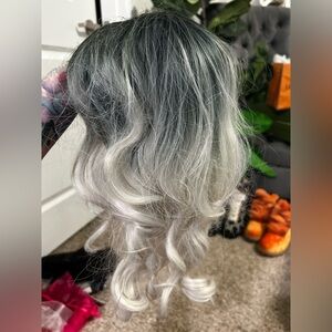 Elegant Ombre Gray and White Wig